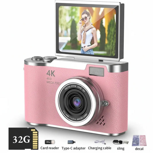 4K Digital Camera Flip Screen