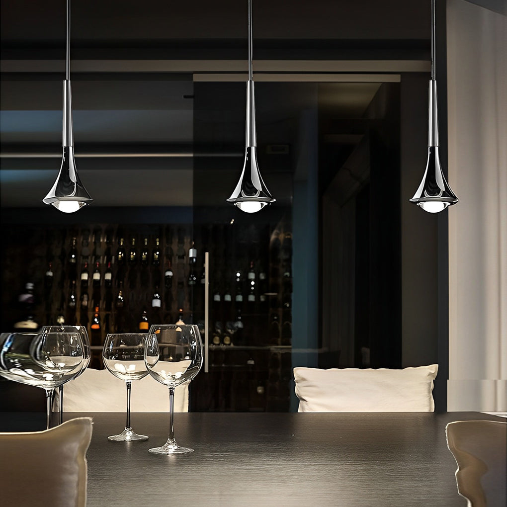 Water Drop LED Nordic Pendant Light with Metal Frame for Stairs and Kitchen Nooks