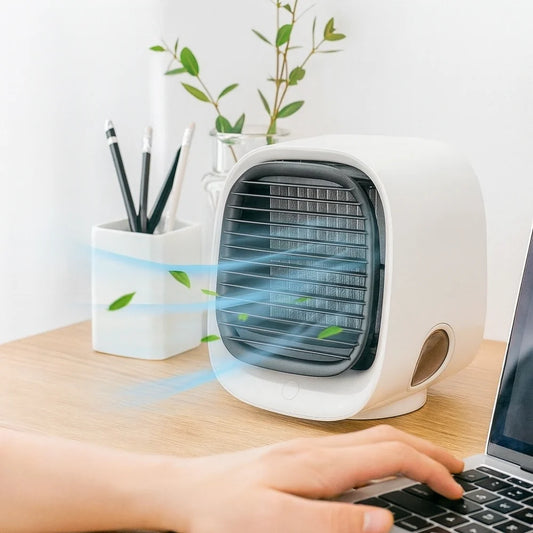2-in-1 USB Desk Fan & Humidifier with Built-In LED Night Light & Auto Shut-Off Safety