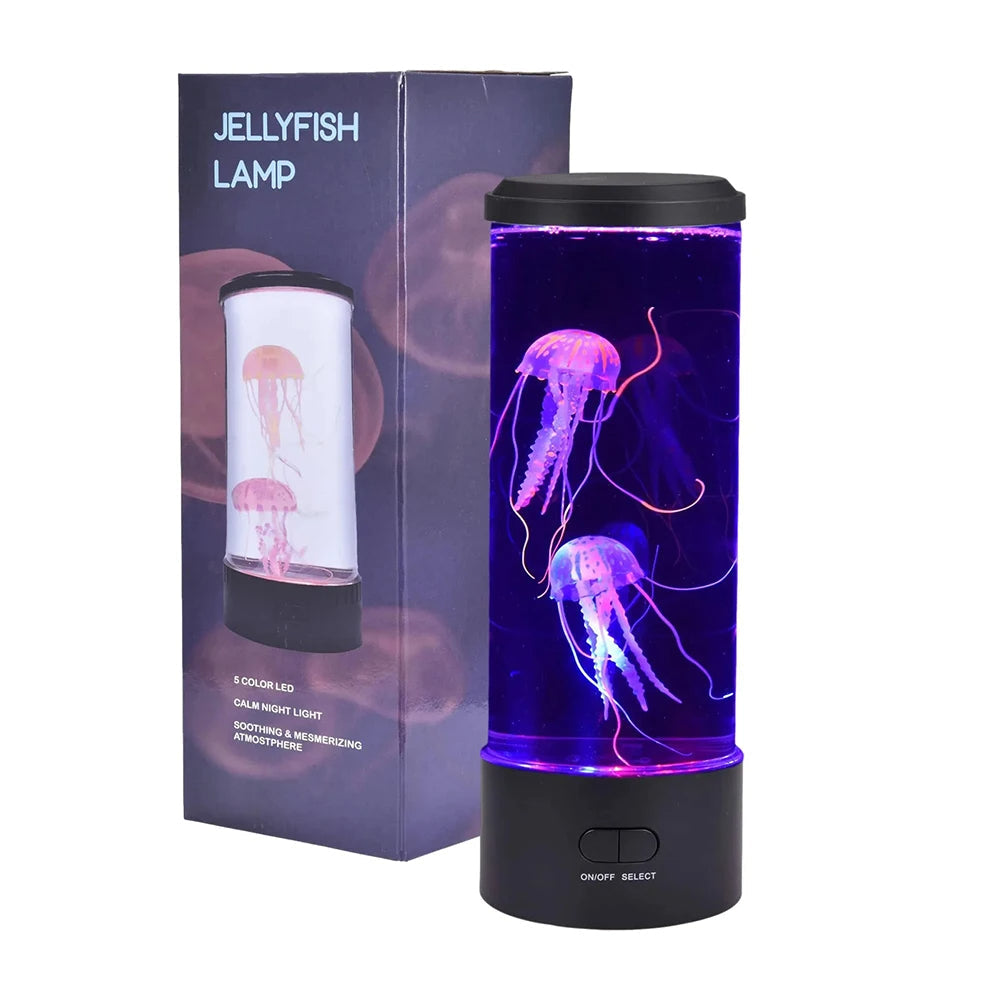 Jellyfish LED Table Lamp with Color Changing Light, USB Power and Cylinder Design