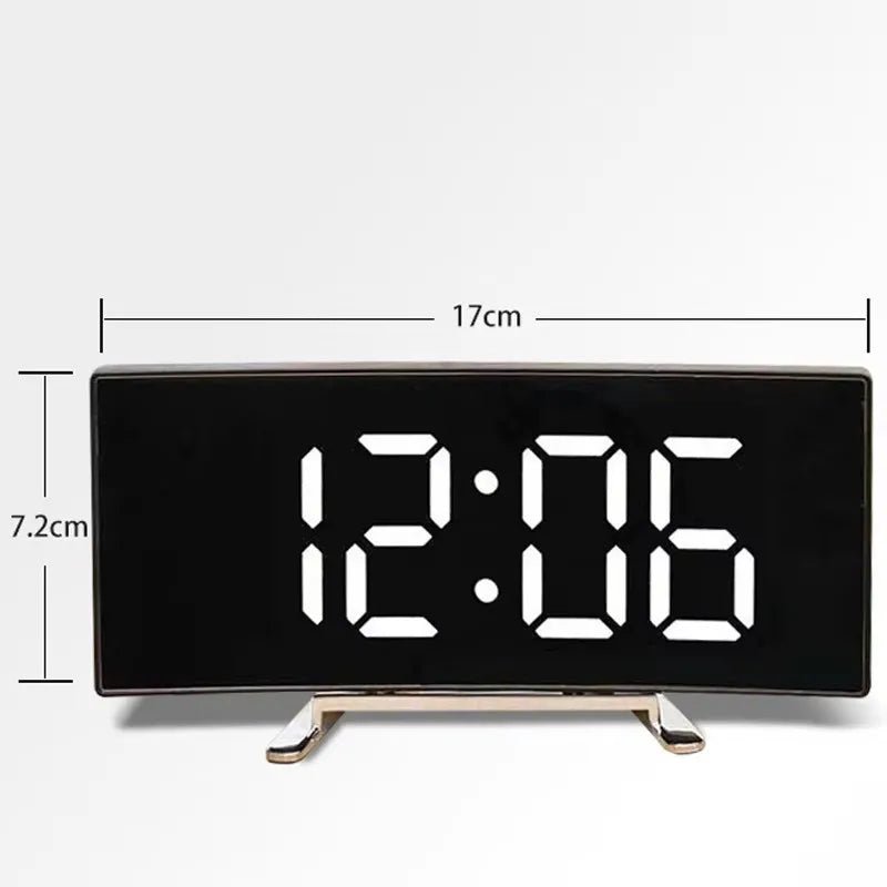 QuietGlow Silent LED Mirror Alarm Clock for Modern Rooms