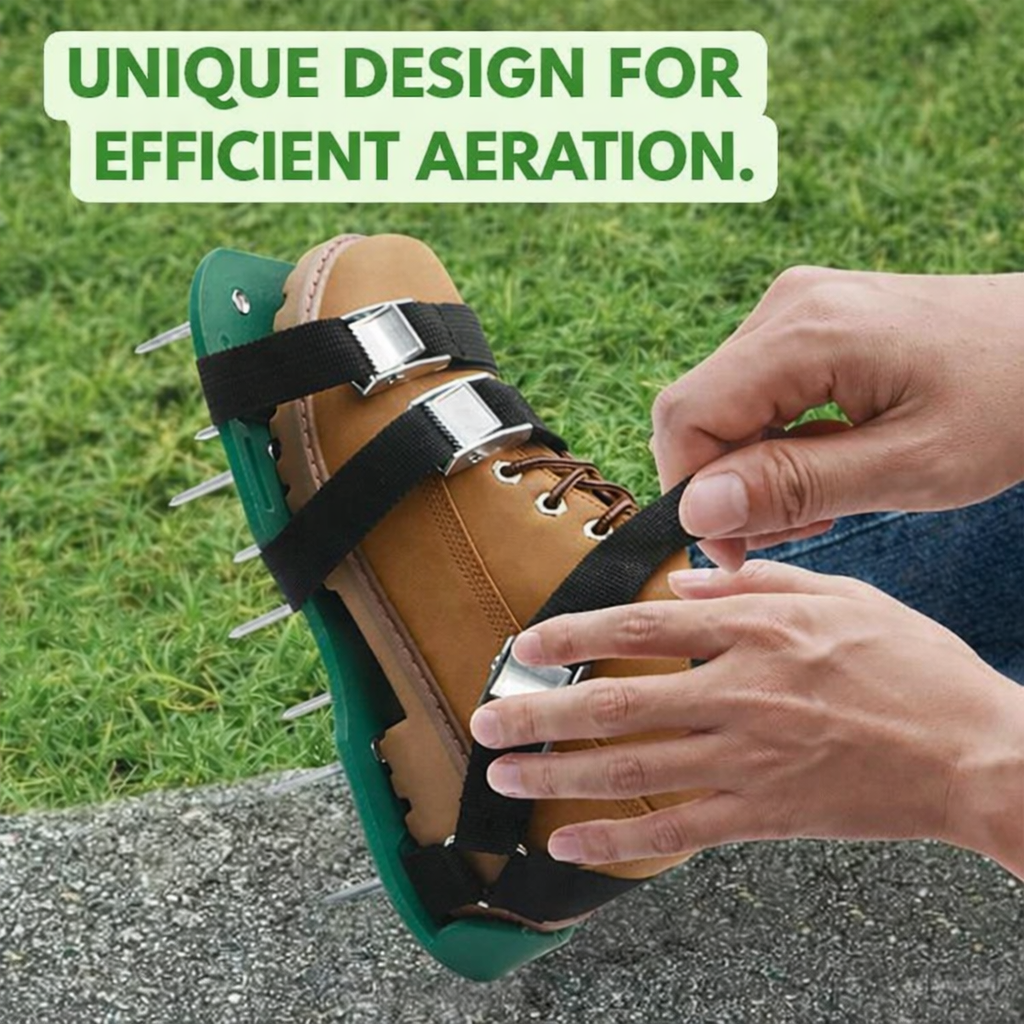 Lawn Aerator Shoes with Metal Spikes | Adjustable Straps for Walking Soil Aeration