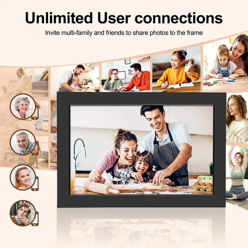 WiFi Digital Photo Frame with 25.6cm IPS Touchscreen, 32GB Storage & Auto-Rotate Slideshow
