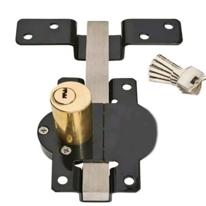 Rust-Resistant Outdoor Gate Lock with Key and Spring-Loaded Bolt for Garden Gates