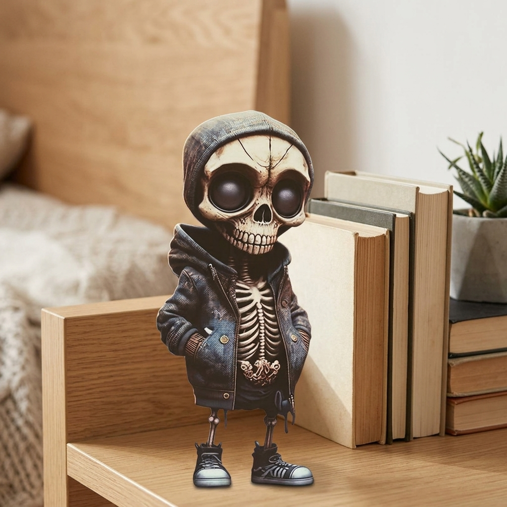 Chibi Skeleton Figurine in Hoodie - Phantom lifestyle | b13-045cfee6