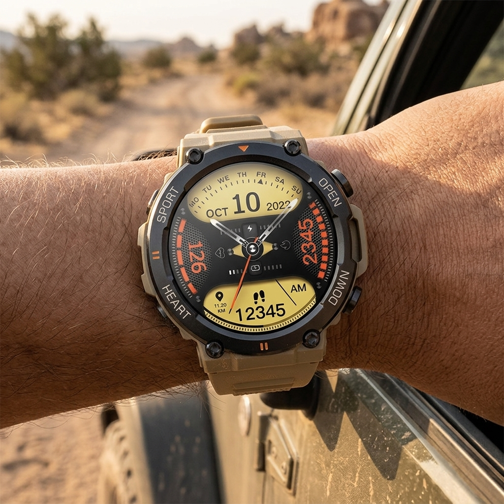 b14-34674b07 Titan Rugged Smartwatch Khaki