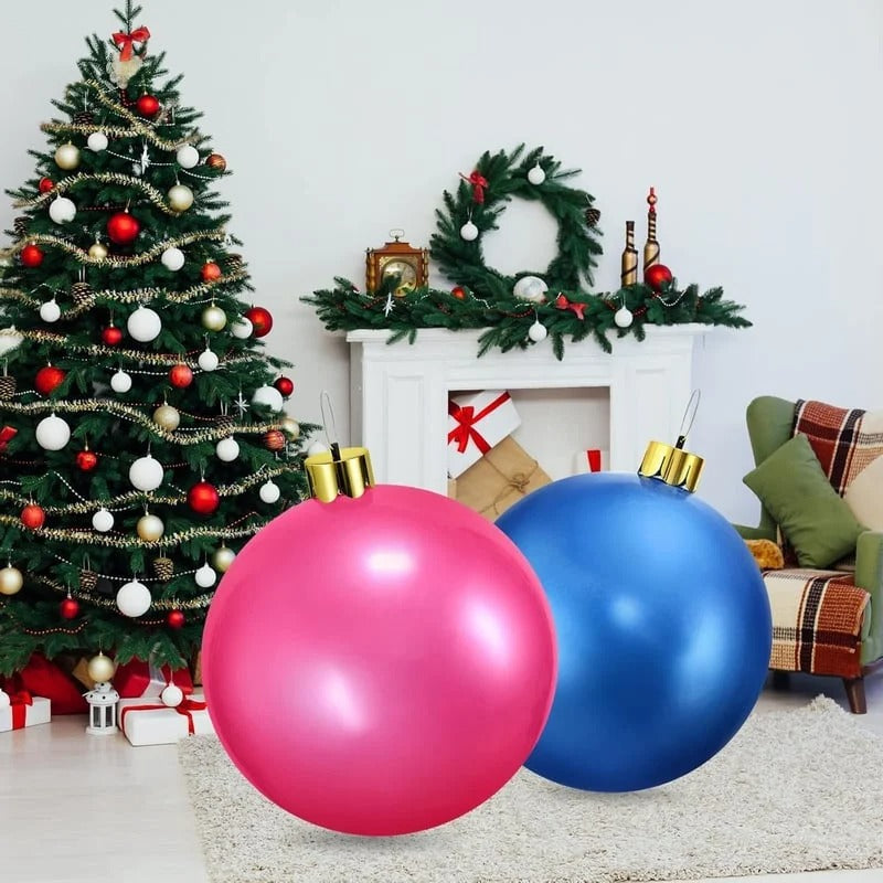 Inflatable Christmas Ball Decoration 17.7 Inch Hanging Indoor Outdoor Holiday Sphere Eight Colours