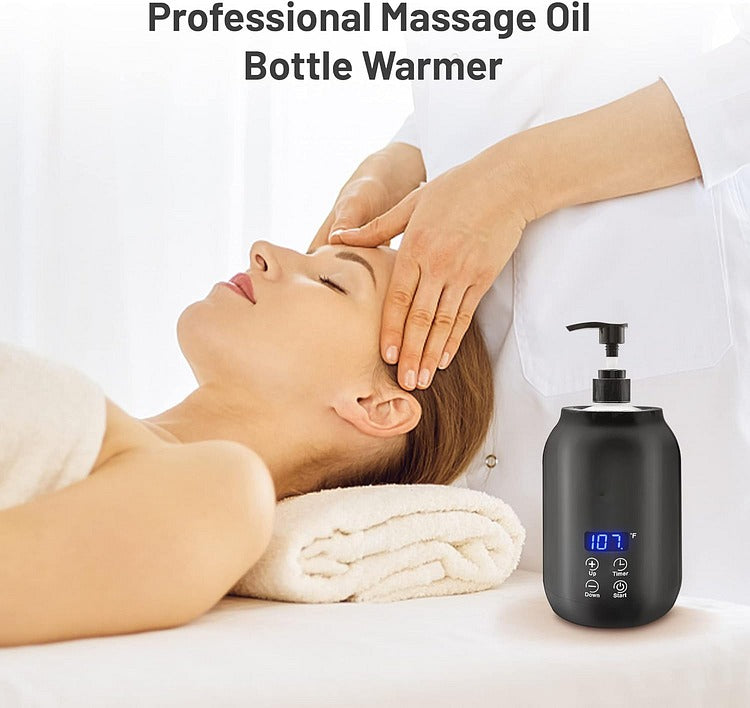 Electric Massage Oil Warmer with Digital Display Touch Controls Timer and Adjustable Temperature