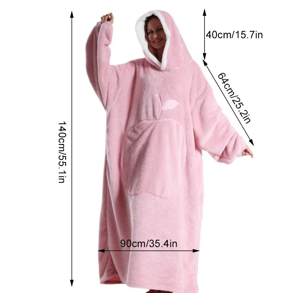 Oversized Fleece Hoodie for Men and Women - Soft, Cozy Loungewear, One Size Fits All