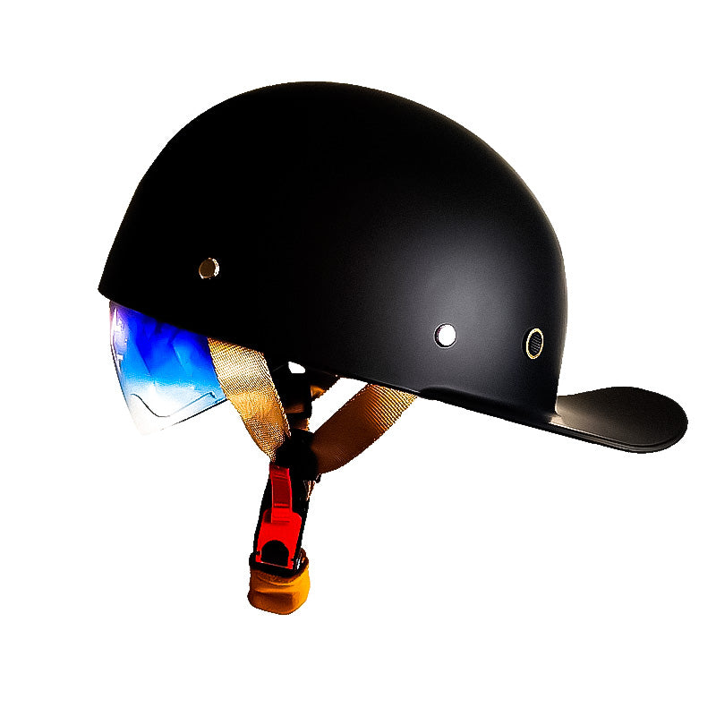 DOT Certified Baseball Style Motorcycle Half Helmet with ABS Shell, EPS Liner and Inner Sun Visor
