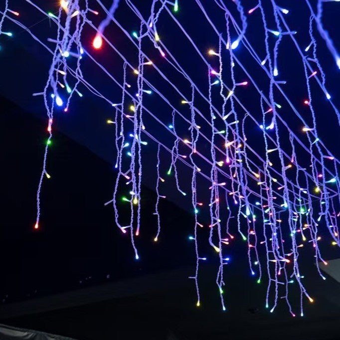 LED Icicle Curtain Lights - 50m Waterproof Waterfall String, IP44, 36V Low Voltage