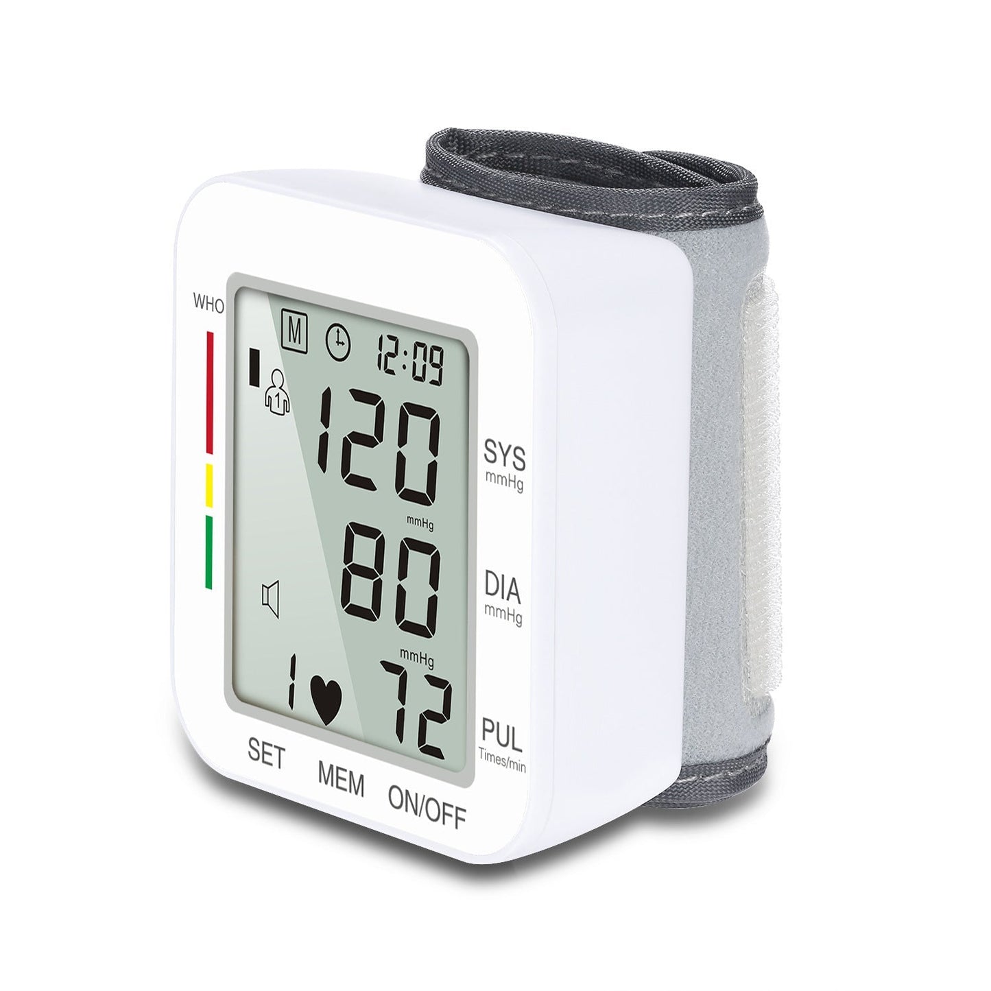 Rechargeable Wrist Blood Pressure Monitor with Voice Reading and Dual User Memory
