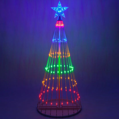Multicolour LED Animated Outdoor Christmas Tree Light Show 150 LED Star String Lights 12 Modes IP44