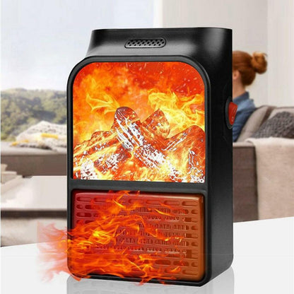Portable Plug In Space Heater with Remote Control Digital Display Timer and Log Flame Effect