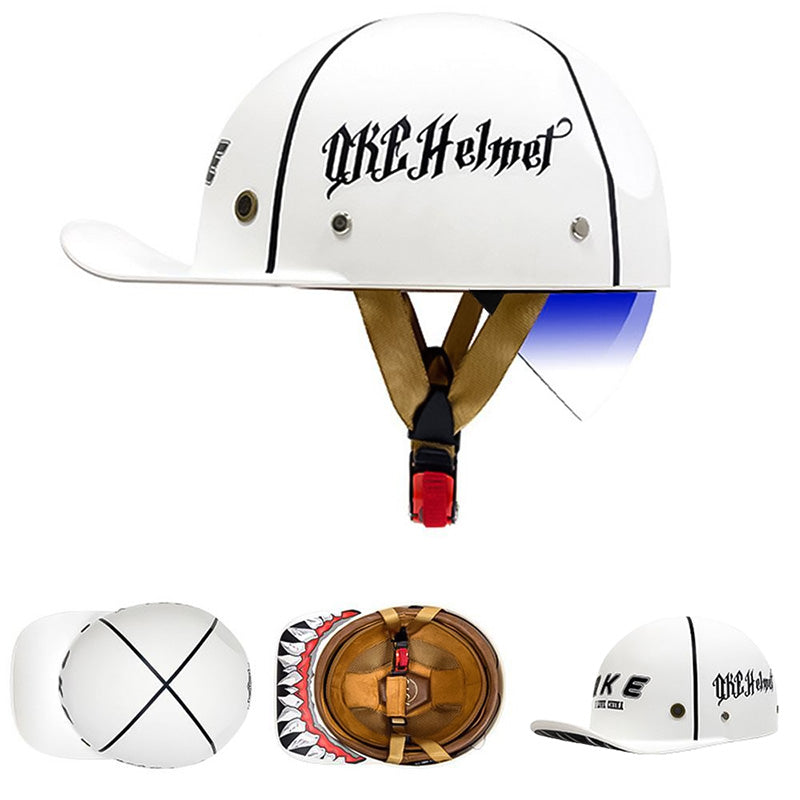 DOT Certified Baseball Style Motorcycle Half Helmet with ABS Shell, EPS Liner and Inner Sun Visor