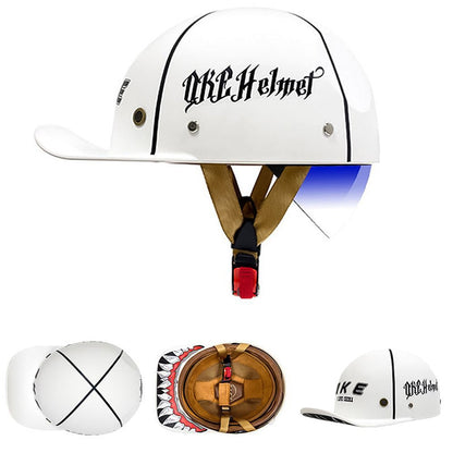 DOT Certified Baseball Style Motorcycle Half Helmet with ABS Shell, EPS Liner and Inner Sun Visor