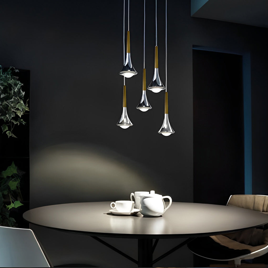 Water Drop LED Nordic Pendant Light with Metal Frame for Stairs and Kitchen Nooks