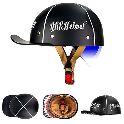 DOT Certified Baseball Style Motorcycle Half Helmet with ABS Shell, EPS Liner and Inner Sun Visor