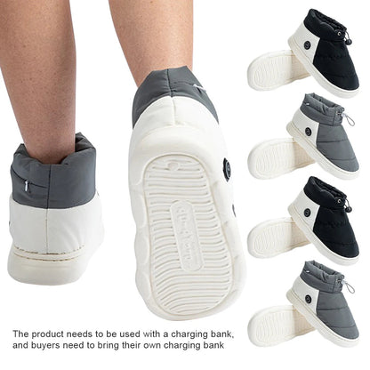 Rechargeable Heated Shoes with Three Heat Levels Non Slip Sole Warming Slippers Sizes US 5 to 12