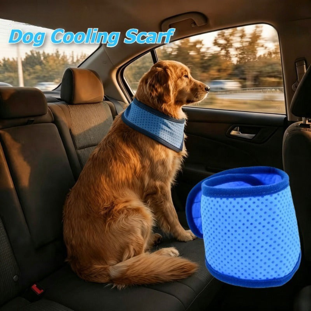 Adjustable Pet Cooling Scarf for Dogs and Cats, Instant Ice Cooling Breathable Bandana, S to XL