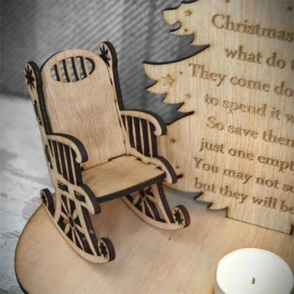 Christmas Remembrance Ornament Wooden Rocking Chair Candle Holder Memorial Tree Decoration Gift