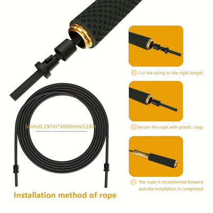 Adjustable Jump Rope with Foam Grip Handles and Durable PVC Cable for Cardio, Boxing and Fitness