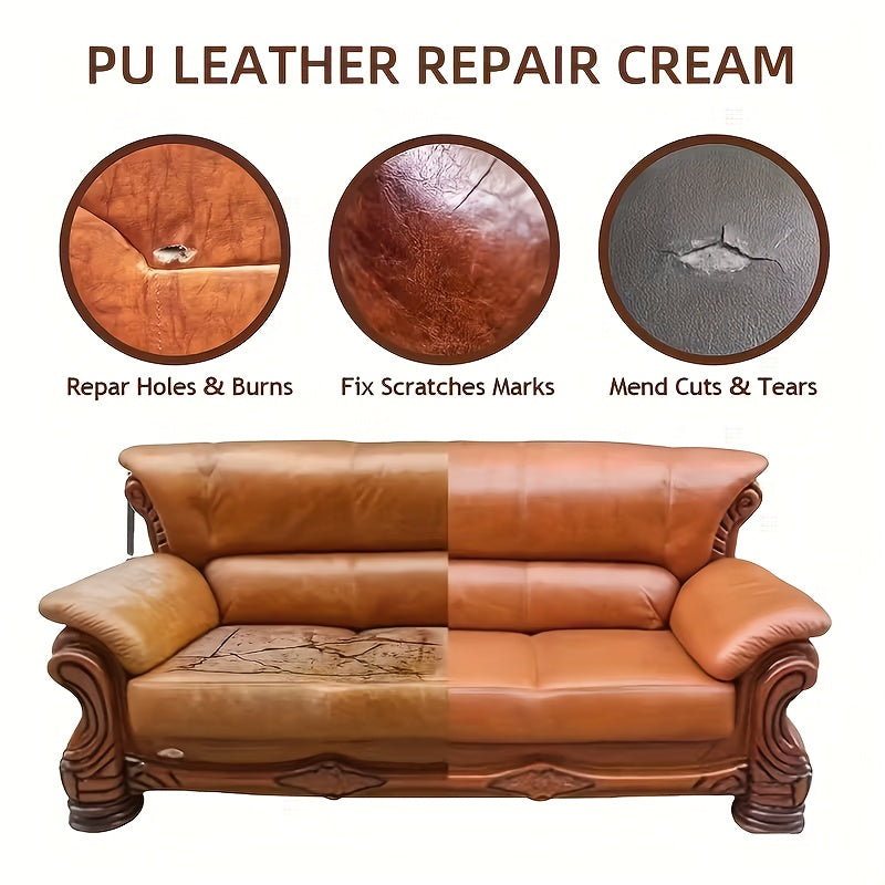 Leather Repair Kit for Furniture, Car Seats and Upholstery, DIY Colour Restoration Set for Scuffs