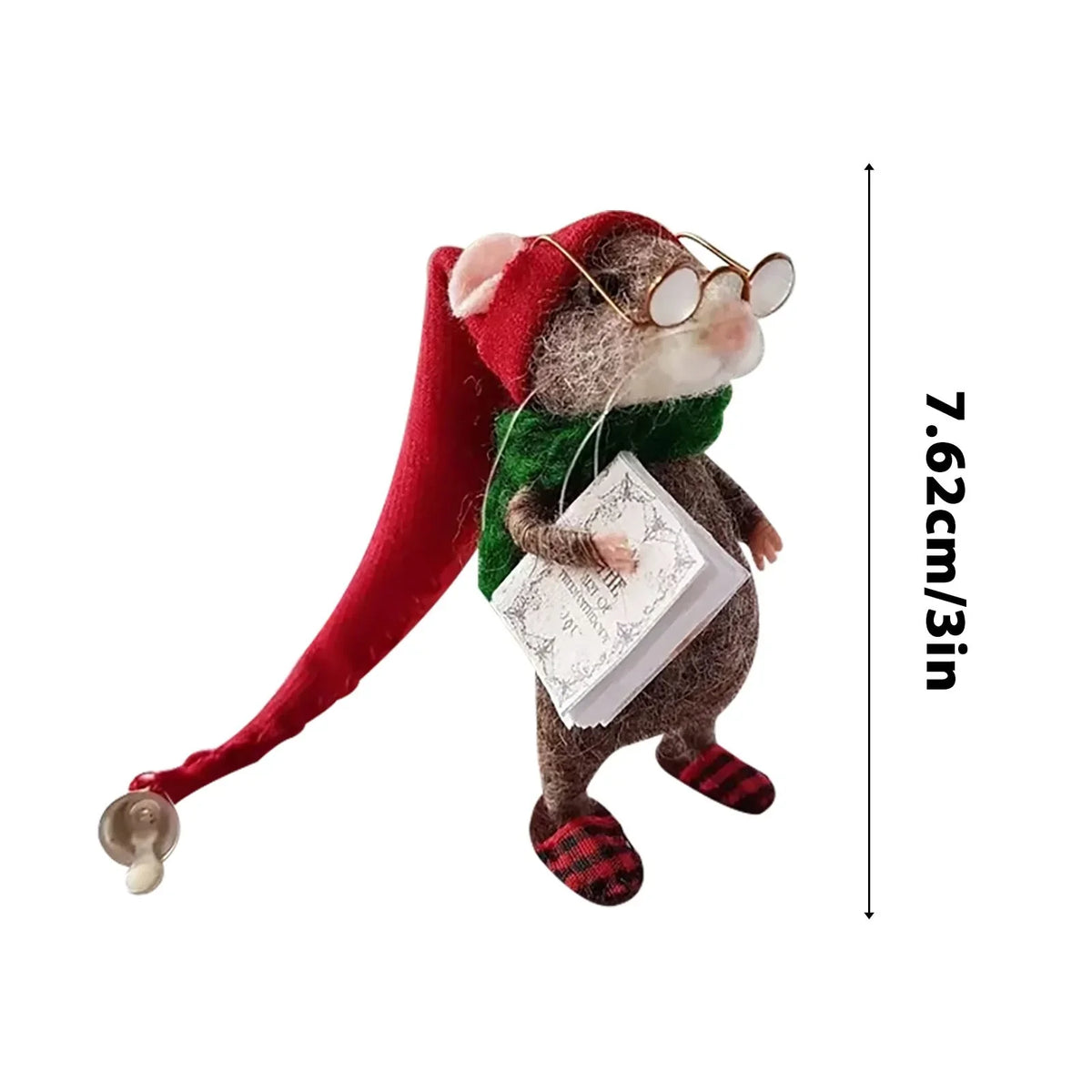 Needle Felted Mouse DIY Craft Kit Handmade Christmas Mouse Making Set for Beginners to Intermediates