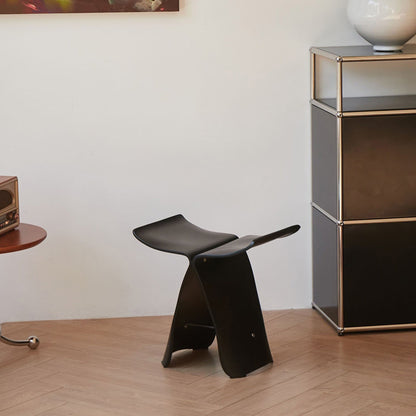 Sculptural Butterfly Stool with Curved Seat - Decorative Side Seat and Storage Surface
