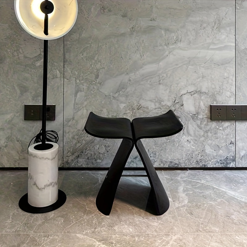 Sculptural Butterfly Stool with Curved Seat - Decorative Side Seat and Storage Surface