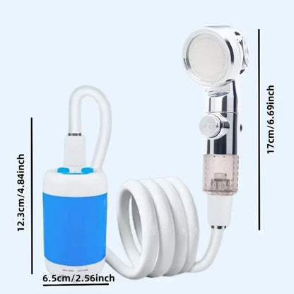 Portable USB Rechargeable Shower Pump with Adjustable Water Flow Cordless Camping Shower Head