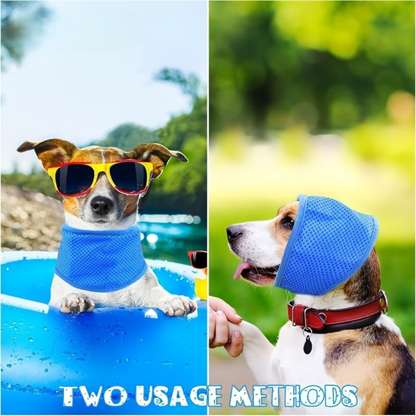 Adjustable Pet Cooling Scarf for Dogs and Cats, Instant Ice Cooling Breathable Bandana, S to XL
