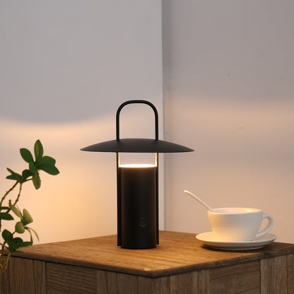 Portable Rechargeable Space Table Lamp with Touch Dimming, 2000mAh Battery and Matte Metal Body