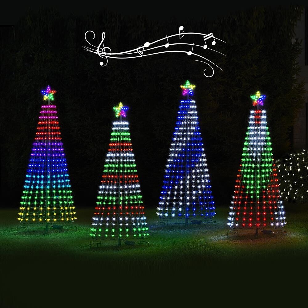 Multicolour LED Animated Outdoor Christmas Tree Light Show 150 LED Star String Lights 12 Modes IP44