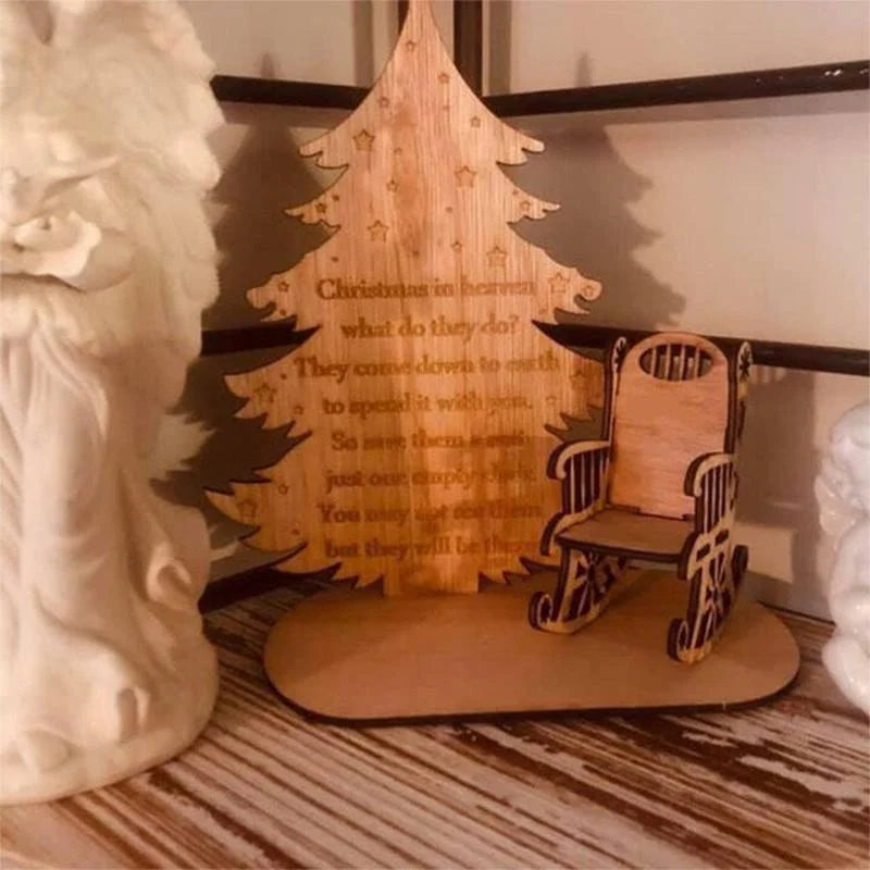 Christmas Remembrance Ornament Wooden Rocking Chair Candle Holder Memorial Tree Decoration Gift
