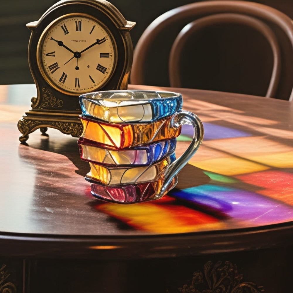 3D Book Design Glass Mug