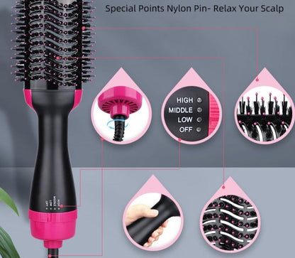Multi-Function Hot Air Brush and Styler with Ionic Technology and Overheat Protection