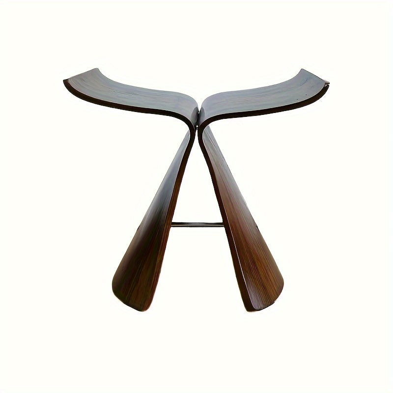 Sculptural Butterfly Stool with Curved Seat - Decorative Side Seat and Storage Surface