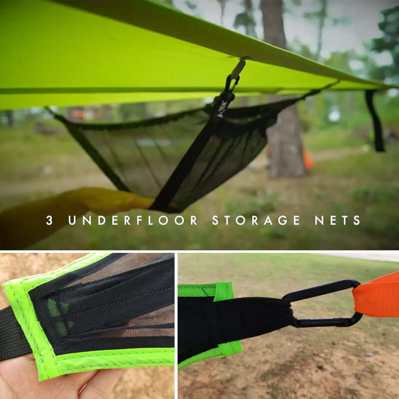 Triangular Multi-Person Hammock with 3-Point Suspension System for Outdoor Lounging