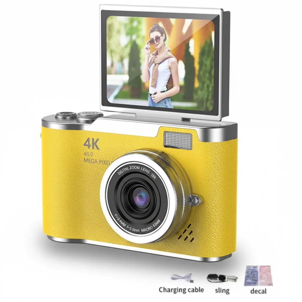 4K Digital Camera Flip Screen