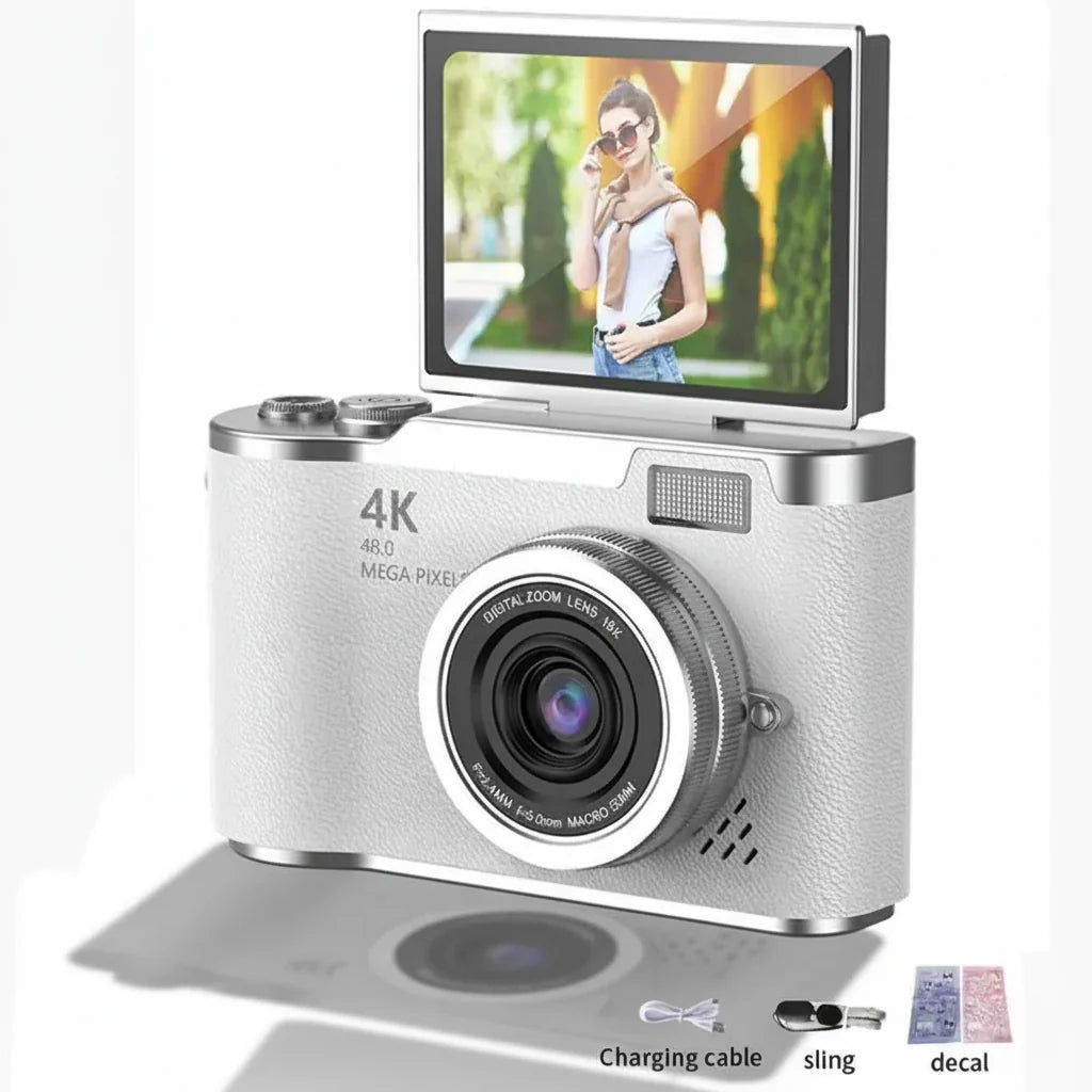 4K Digital Camera Flip Screen