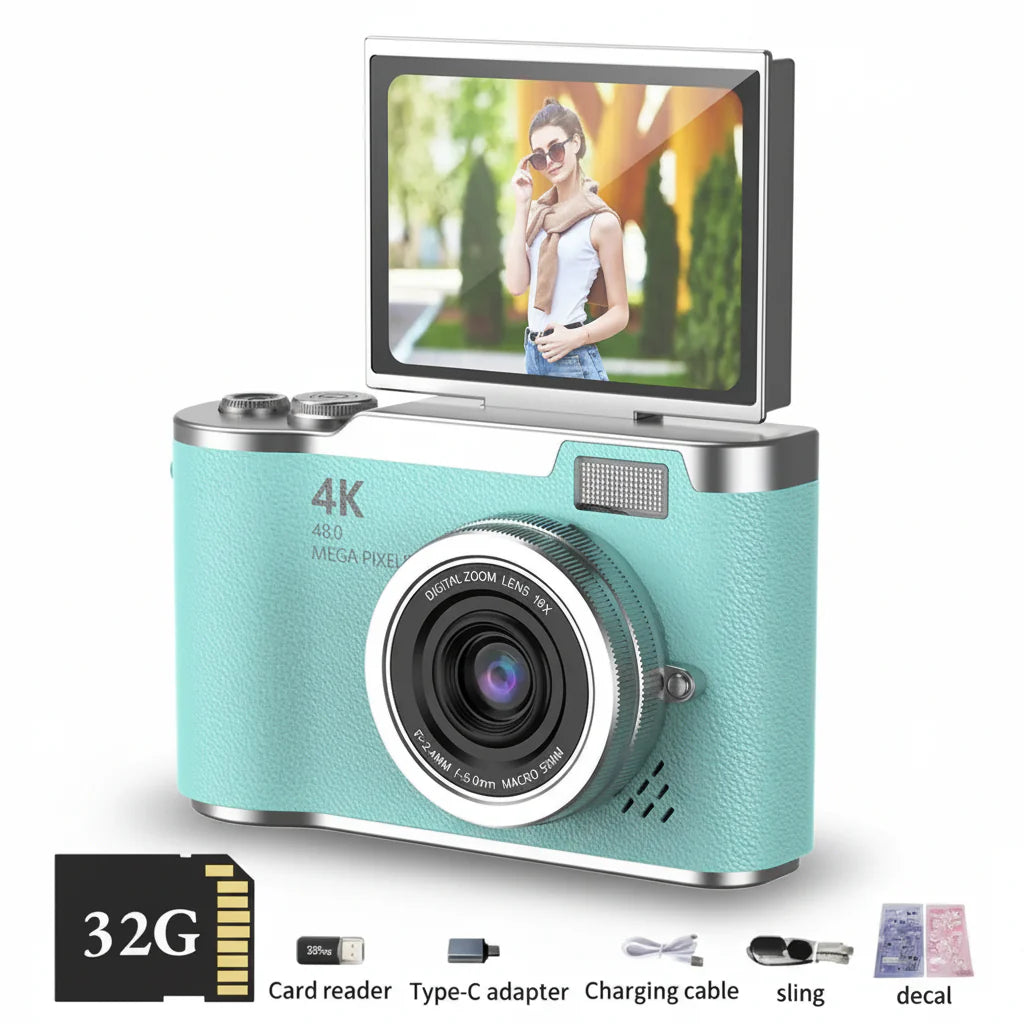 4K Digital Camera Flip Screen