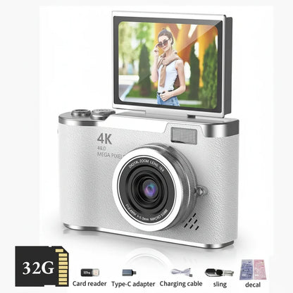 4K Digital Camera Flip Screen