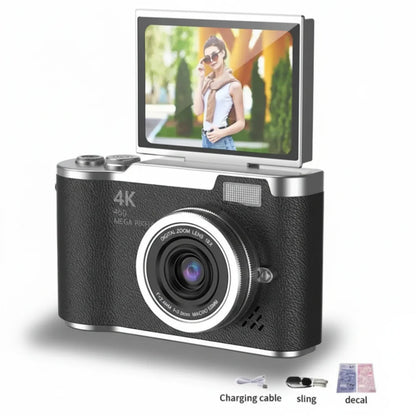 4K Digital Camera Flip Screen