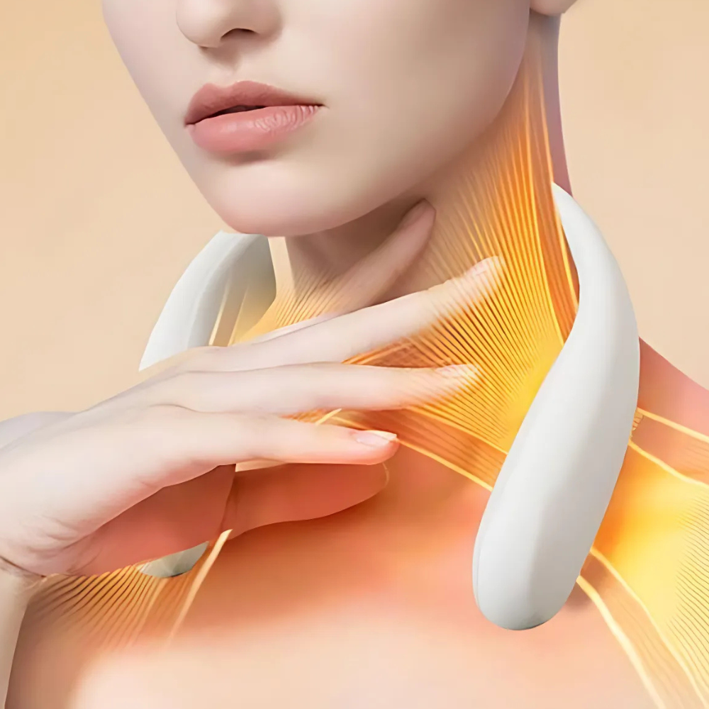 Portable Heated Neck Warmer Fan Rechargeable Wireless Wearable Neck Heater with Four Heat Levels