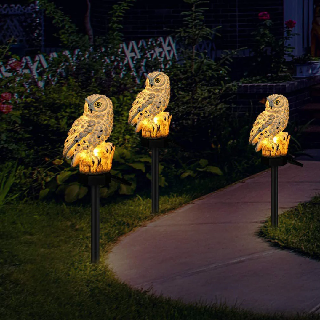 Solar Owl Pathway Light