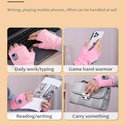 USB C Rechargeable Heated Fingerless Gloves with Three Heat Levels 1800mAh Battery One Size