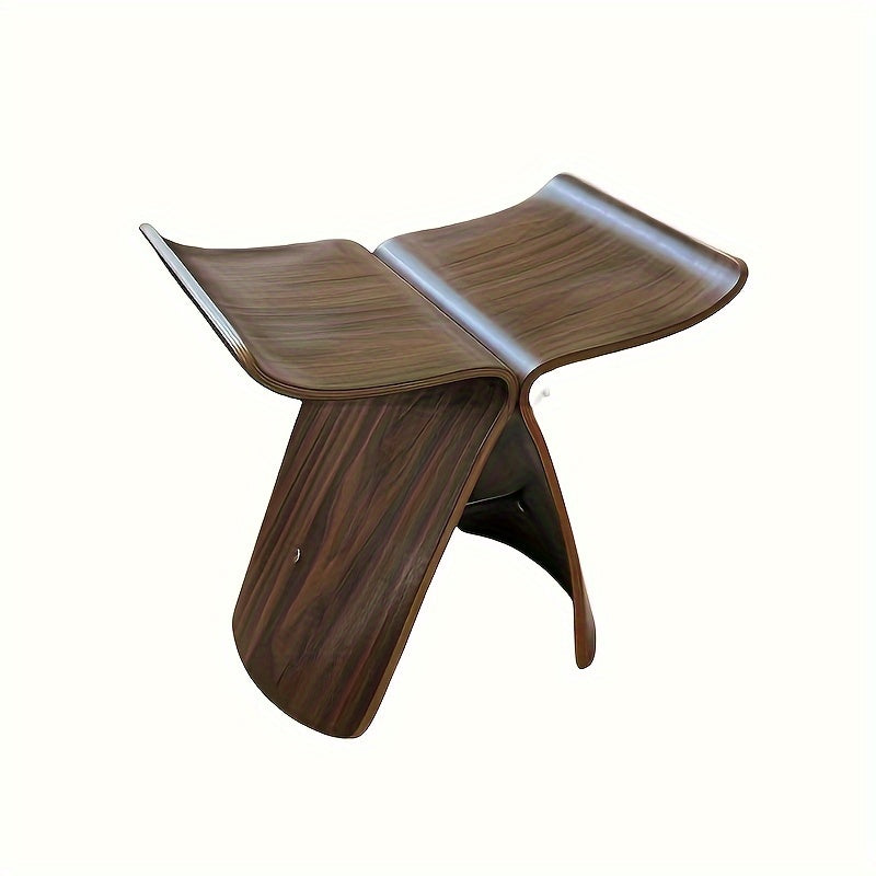 Sculptural Butterfly Stool with Curved Seat - Decorative Side Seat and Storage Surface