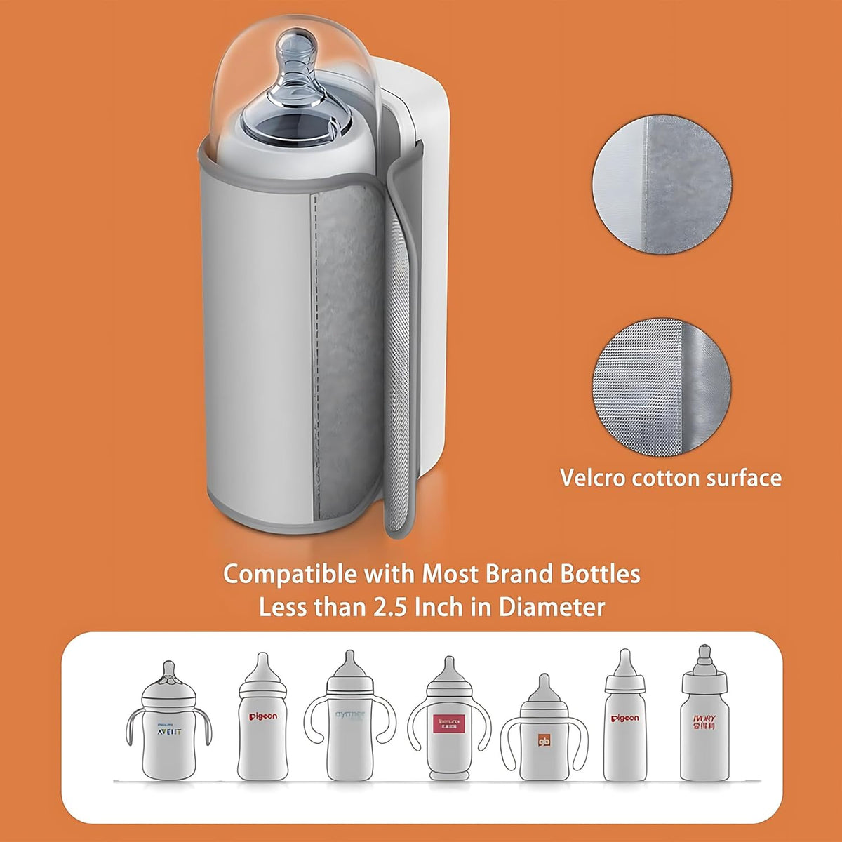Baby Bottle Warmer for Feeding on the Go Keeps Baby Milk Bottles at a Perfectly Warm Temperature