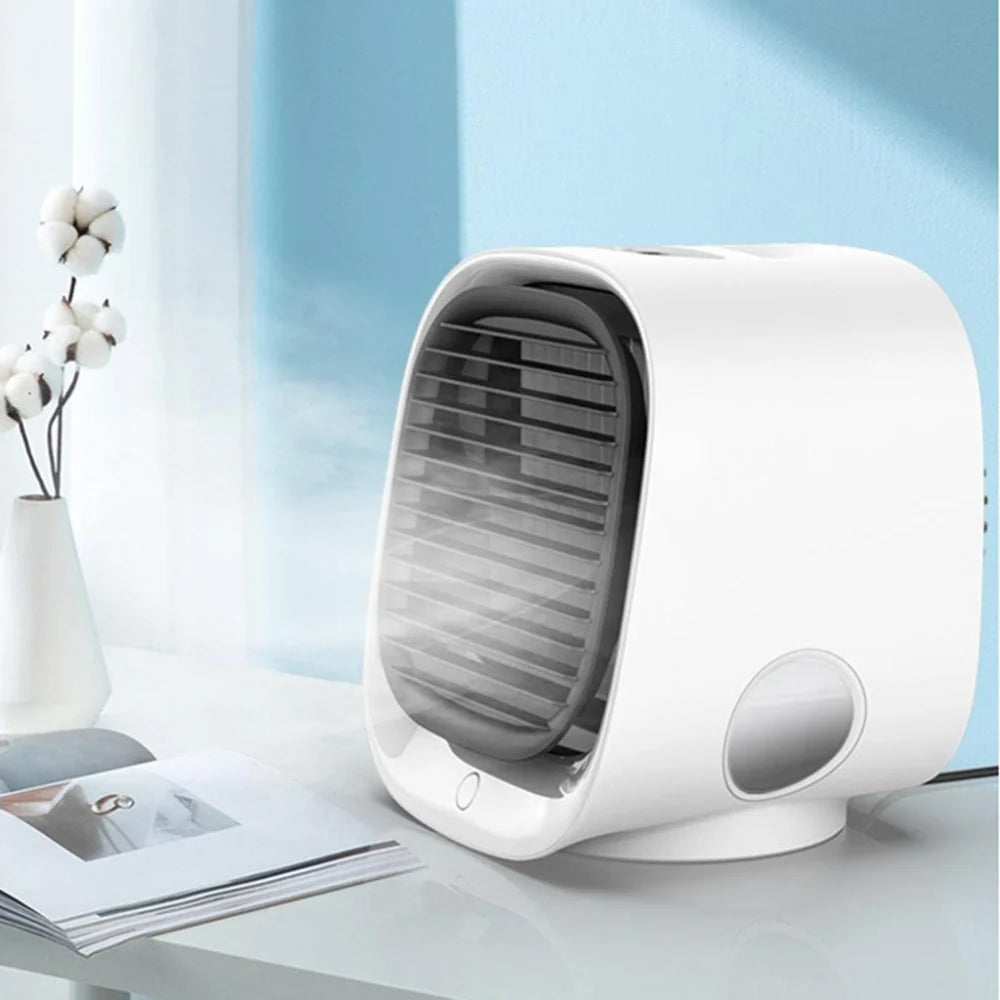 2-in-1 USB Desk Fan & Humidifier with Built-In LED Night Light & Auto Shut-Off Safety